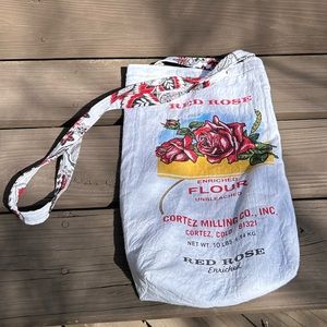 Red Rose Enriched Flour White Cloth Bag